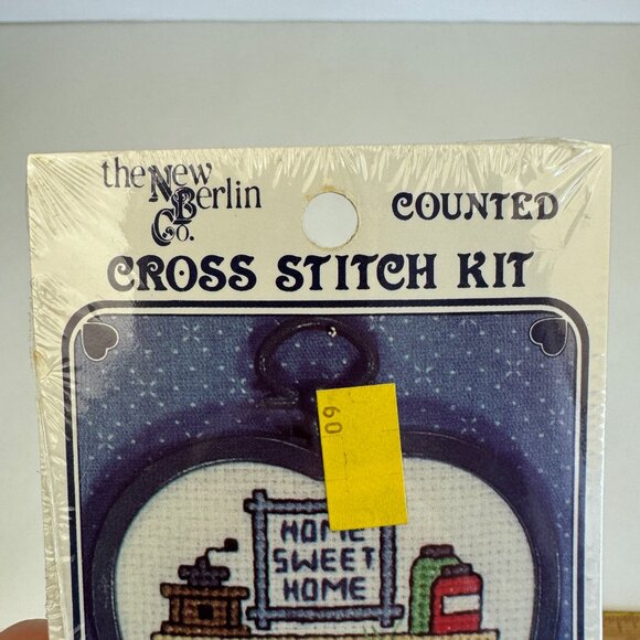 The New Berlin Vtg Home Sweet Home Counted Cross Stitch Kit Rustic Heart Frame - Picture 6 of 9